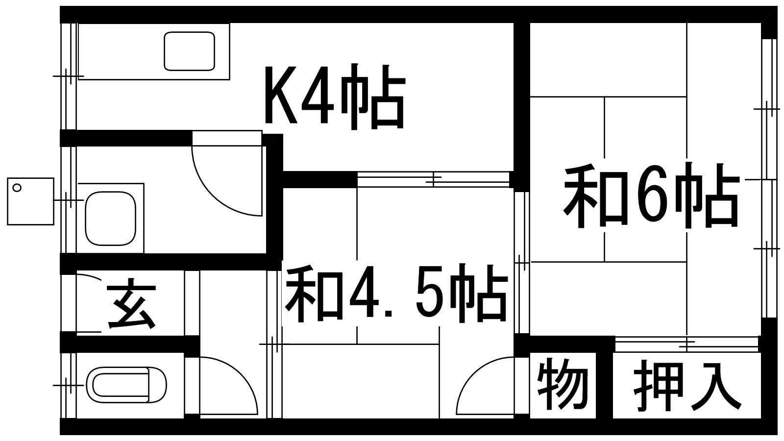 コーポ園明(2K/2階)の間取り写真