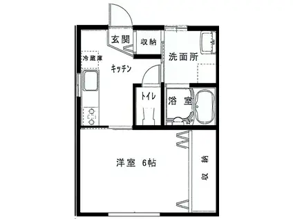めぐみハイム(1K/1階)の間取り写真