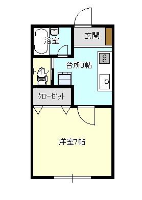 サンハイツジュン(1K/2階)の間取り写真