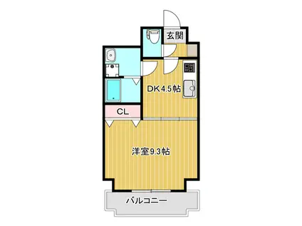 フォレスト本山(1DK/4階)の間取り写真