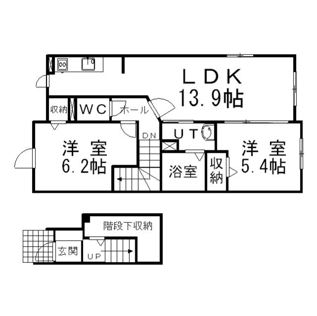 スカーレット(2LDK/2階)の間取り写真