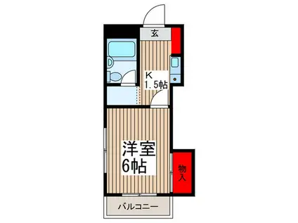 AS戸田(1K/3階)の間取り写真