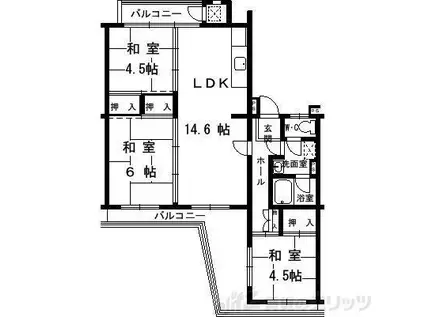 陽和台第3 10号棟(3LDK/3階)の間取り写真