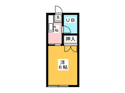 広栄コーポ(1K/1階)の間取り写真
