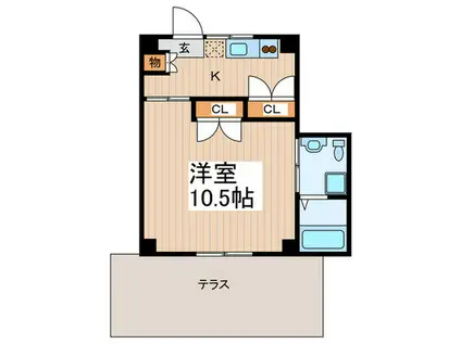 ドッポ武蔵野(1K/1階)の間取り写真