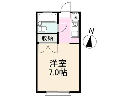 ドミトリー茜(1K/1階)の間取り写真