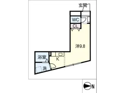 リストレジデンス八田(ワンルーム/1階)の間取り写真