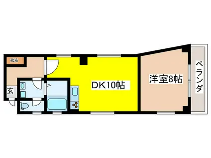 ローヤルコーポ浅野(1DK/3階)の間取り写真