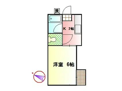 FC秦野鶴巻コーポ(1K/2階)の間取り写真