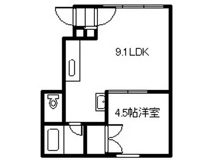 イーストエッジ(1LDK/2階)の間取り写真