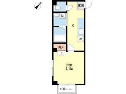 FFコーポひらた(1K/1階)の間取り写真