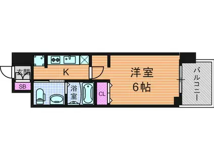 エステムプラザ梅田・中崎町IIIツインマークス SR(1K/3階)の間取り写真