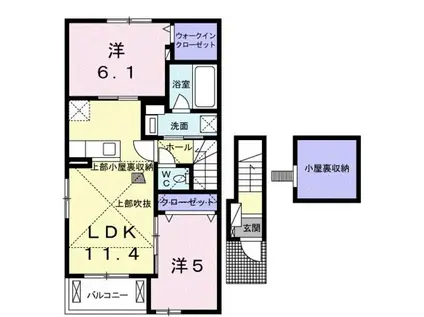 レオンハート吉野台 II(2LDK/2階)の間取り写真