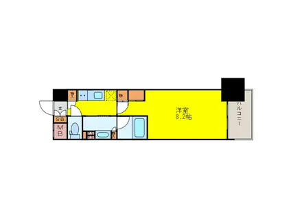 ザ・パークハビオ堂島(ワンルーム/4階)の間取り写真