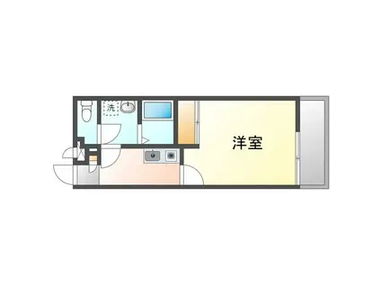 クレイノ南十字星(1K/1階)の間取り写真