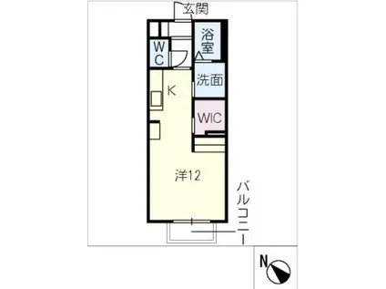 ドミール山田 A棟(ワンルーム/1階)の間取り写真