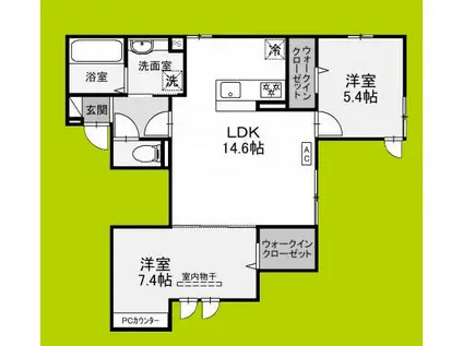 OESTE CASA(2LDK/2階)の間取り写真