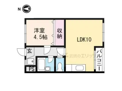 春日マンション(1LDK/2階)の間取り写真