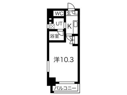 アールズタワー瑞穂運動場西駅前(1K/6階)の間取り写真