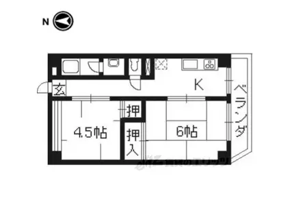 二ノ丸マンション(2K/3階)の間取り写真