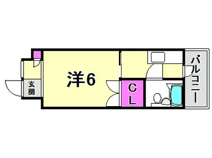 第7大力マンション(1K/2階)の間取り写真