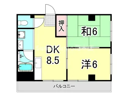 ラ・メゾン・アンフォレット(2DK/3階)の間取り写真