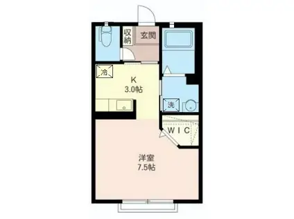 ミモレット(1K/1階)の間取り写真