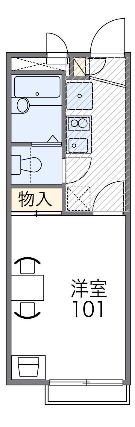 レオパレスLA CASA(1K/2階)の間取り写真