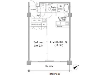 パーチ南青山(1K/3階)の間取り写真