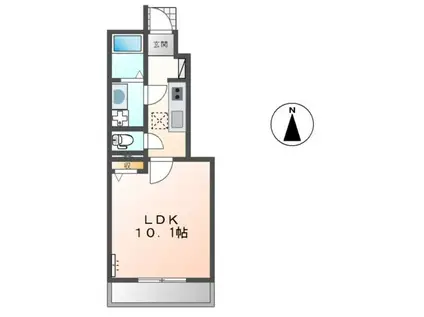 グレイシャス(1K/1階)の間取り写真