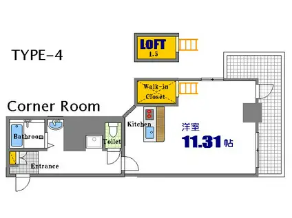 グランマーレ17(1K/5階)の間取り写真