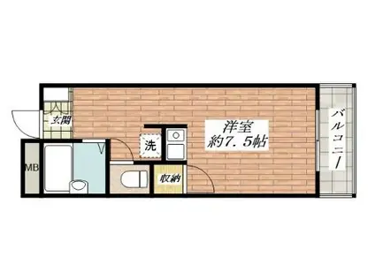 M・Mクラブ(ワンルーム/3階)の間取り写真