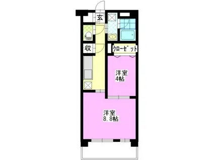 サンサイド山部II(2K/3階)の間取り写真