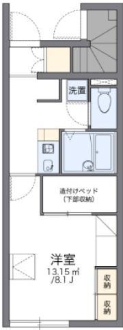 レオパレスフルール(1K/1階)の間取り写真