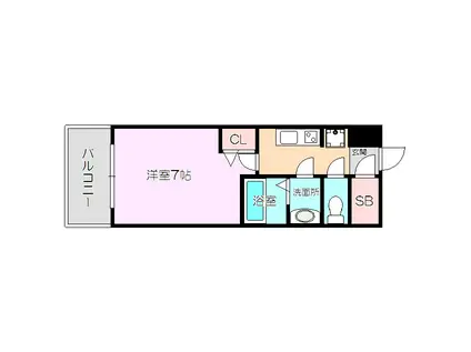 リッツ新大阪(1K/3階)の間取り写真