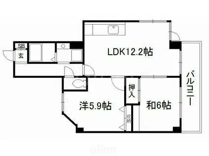 さ と う III(2LDK/4階)の間取り写真
