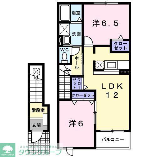 エスポワール II(2LDK/2階)の間取り写真
