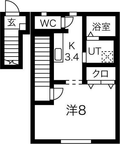 SUN PALACE北上 VI(1K/2階)の間取り写真