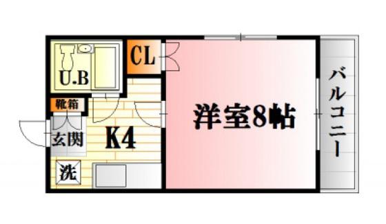 第一観ビル(1K/1階)の間取り写真
