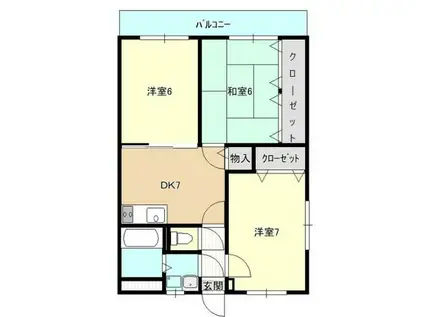 ユーミーグランディール(3DK/2階)の間取り写真