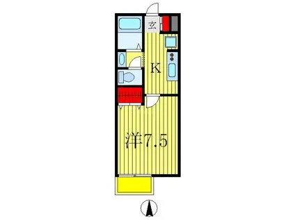 北総線 矢切駅 徒歩22分 2階建 築19年(1K/1階)の間取り写真