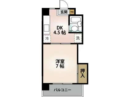 エステイト多賀(1K/2階)の間取り写真