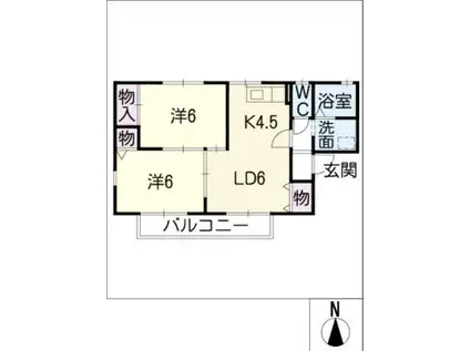 メゾンドール(2LDK/2階)の間取り写真