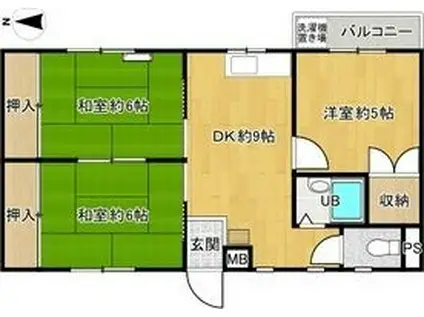 西町ロイヤルマンション(3DK/2階)の間取り写真