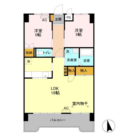 プレジデントマンション(2LDK/6階)の間取り写真
