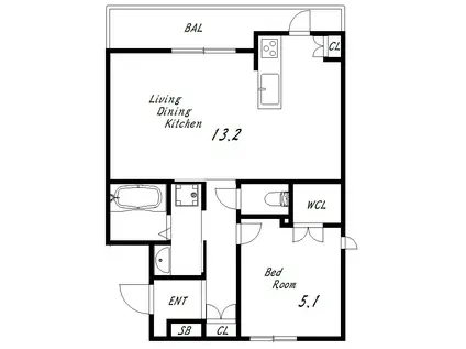 DIAMOND GREEN(1LDK/2階)の間取り写真