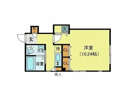 モデュロール赤坂(1K/3階)の間取り写真