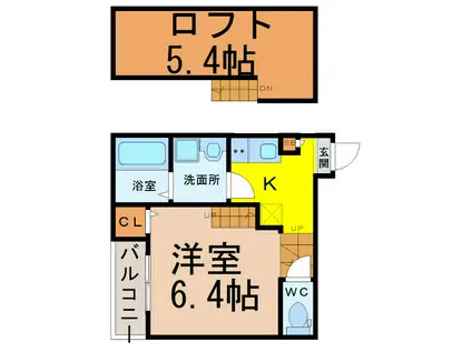 CATHBHARR車道(1K/2階)の間取り写真