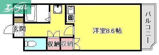 幸町旭ビル(ワンルーム/4階)の間取り写真