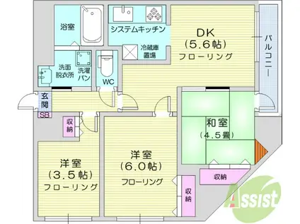 リエス春日町(2SDK/2階)の間取り写真